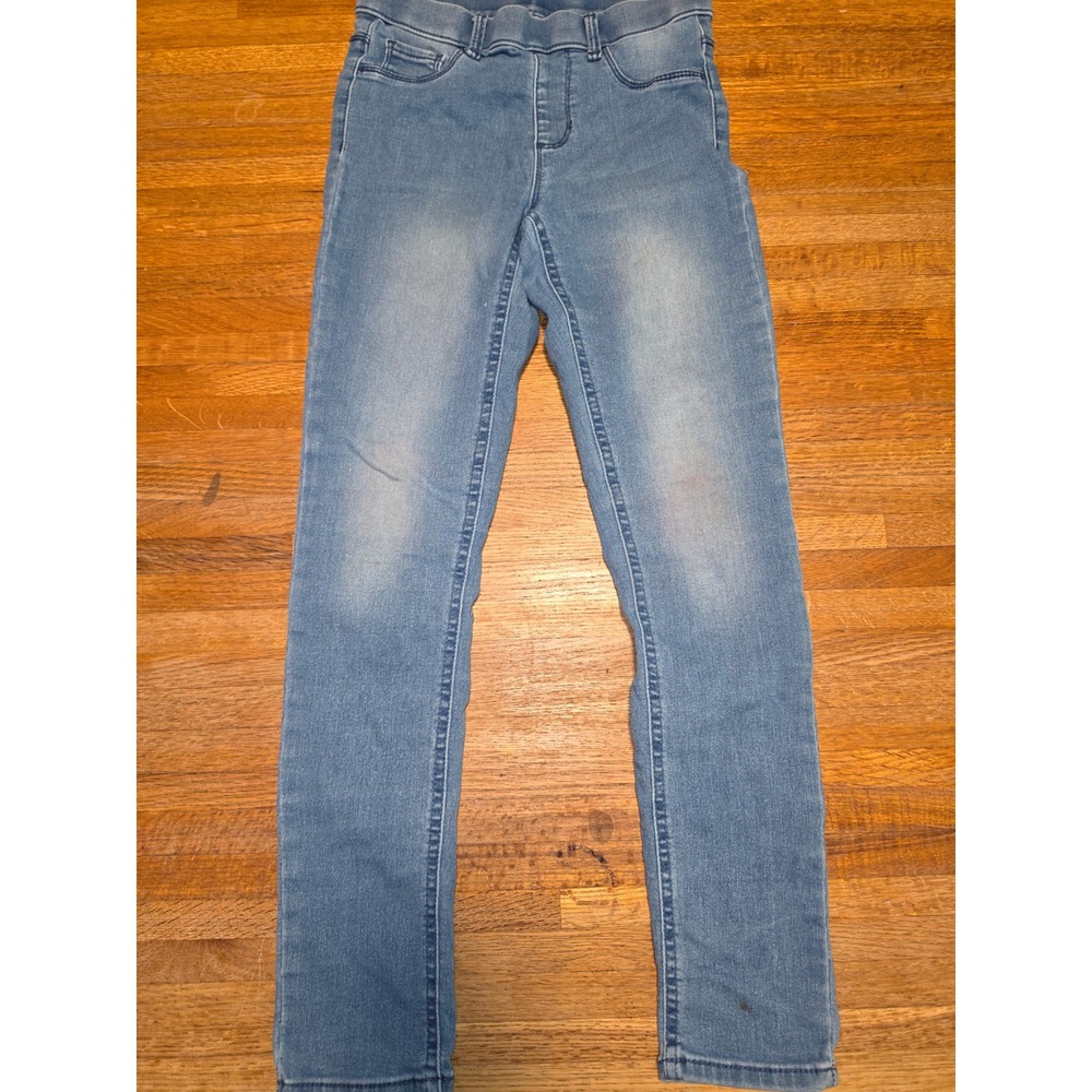Wonder Nation Girls LG 10-12 Light Wash Denim Elastic Waist Pull On Jeggings